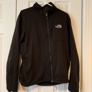 black zip up north face jacket
